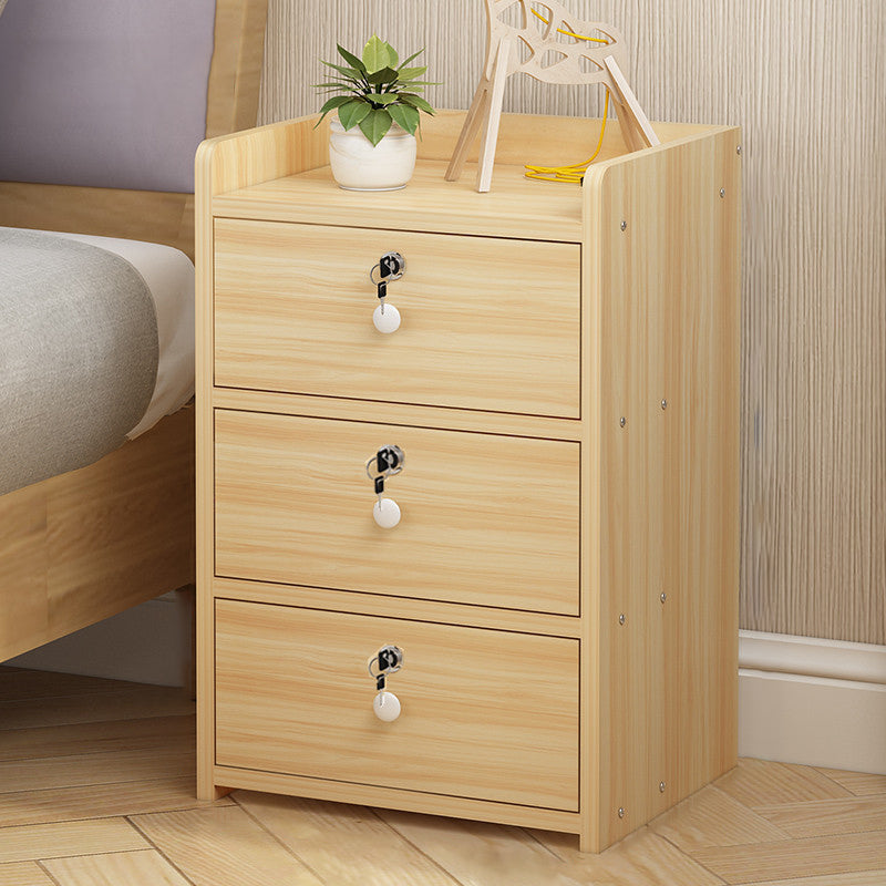 Modern Drawer Storage Bed Nightstand Imitation Night Table with Lock