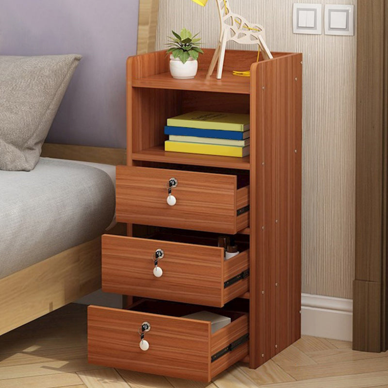 Modern Drawer Storage Bed Nightstand Imitation Night Table with Lock