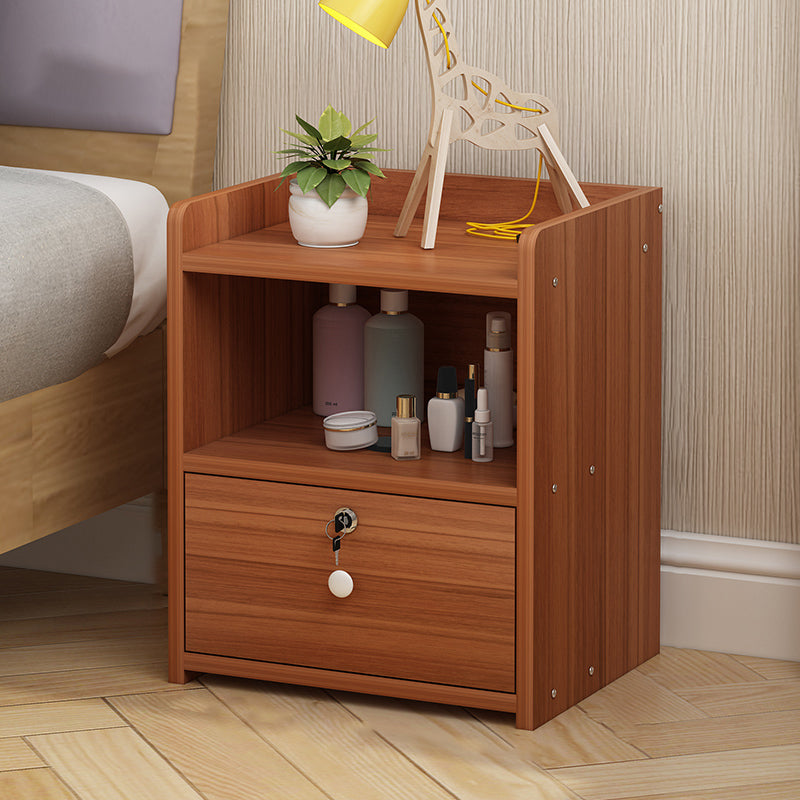 Modern Drawer Storage Bed Nightstand Imitation Night Table with Lock