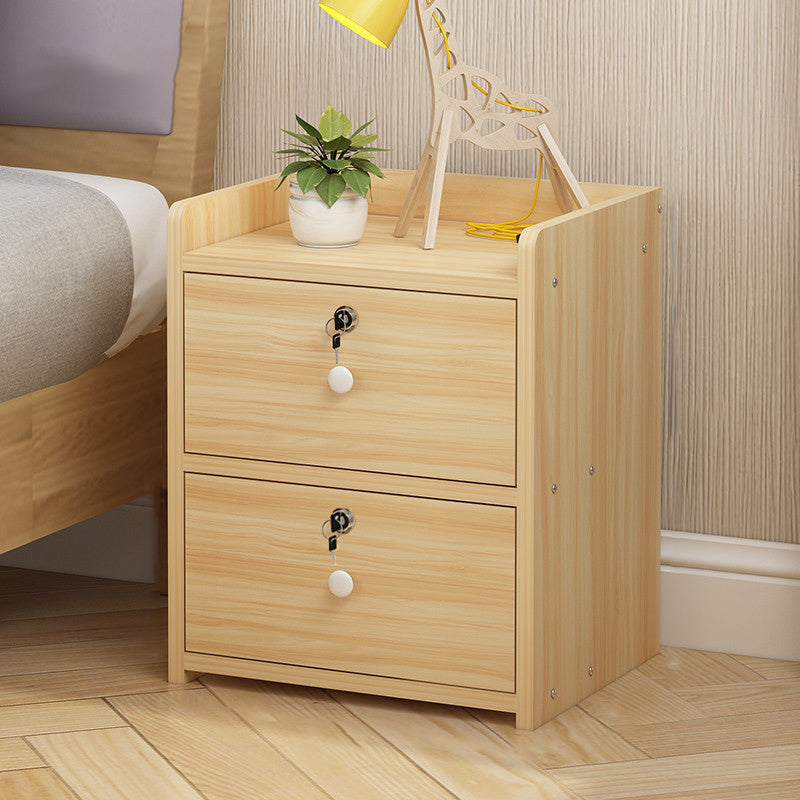 Modern Drawer Storage Bed Nightstand Imitation Night Table with Lock