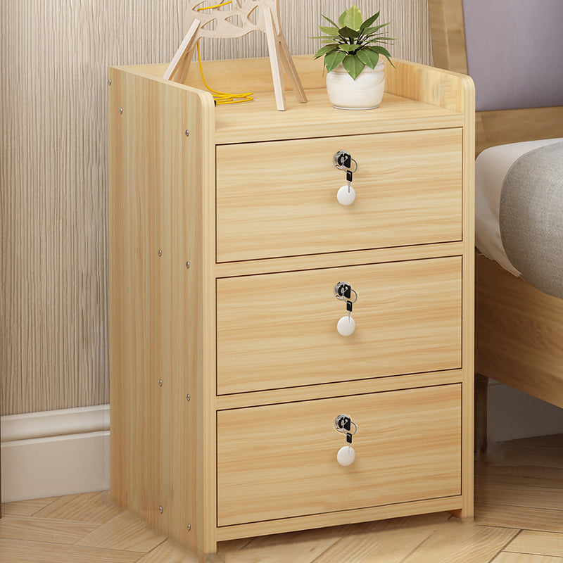 Modern Drawer Storage Bed Nightstand Imitation Night Table with Lock