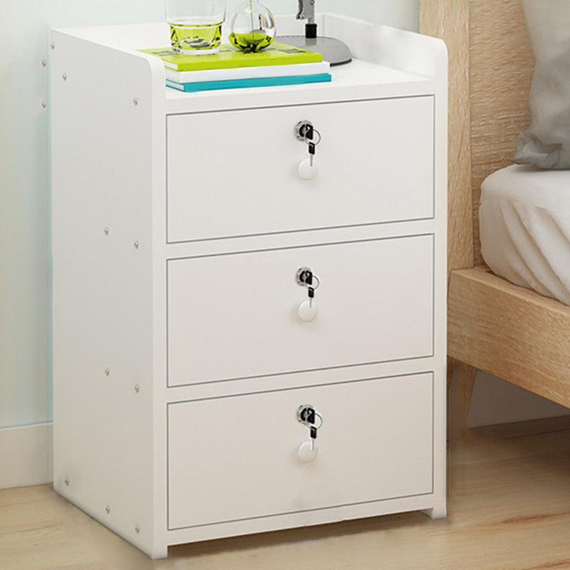 Modern Drawer Storage Bed Nightstand Imitation Night Table with Lock