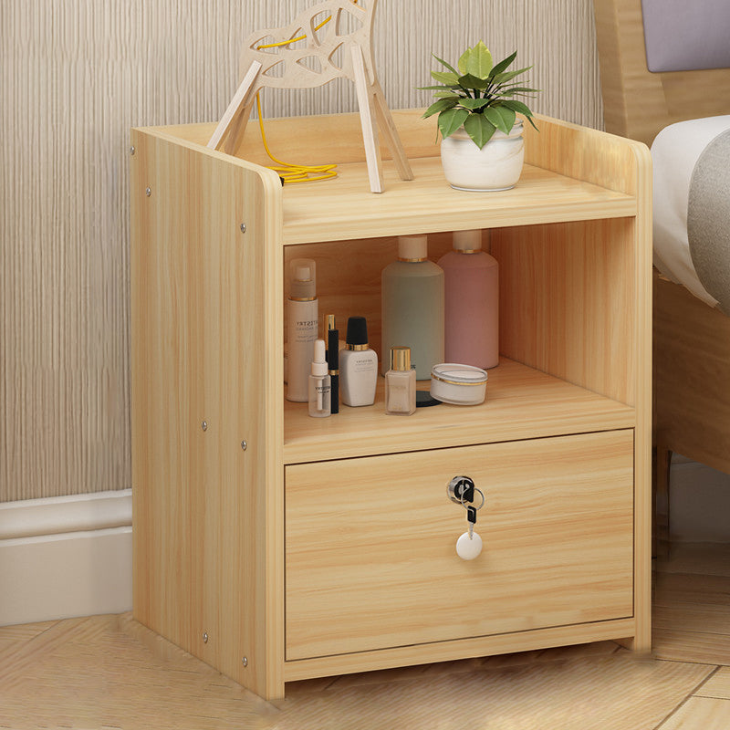 Modern Drawer Storage Bed Nightstand Imitation Night Table with Lock