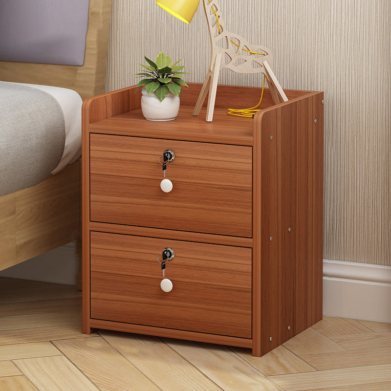 Modern Drawer Storage Bed Nightstand Imitation Night Table with Lock