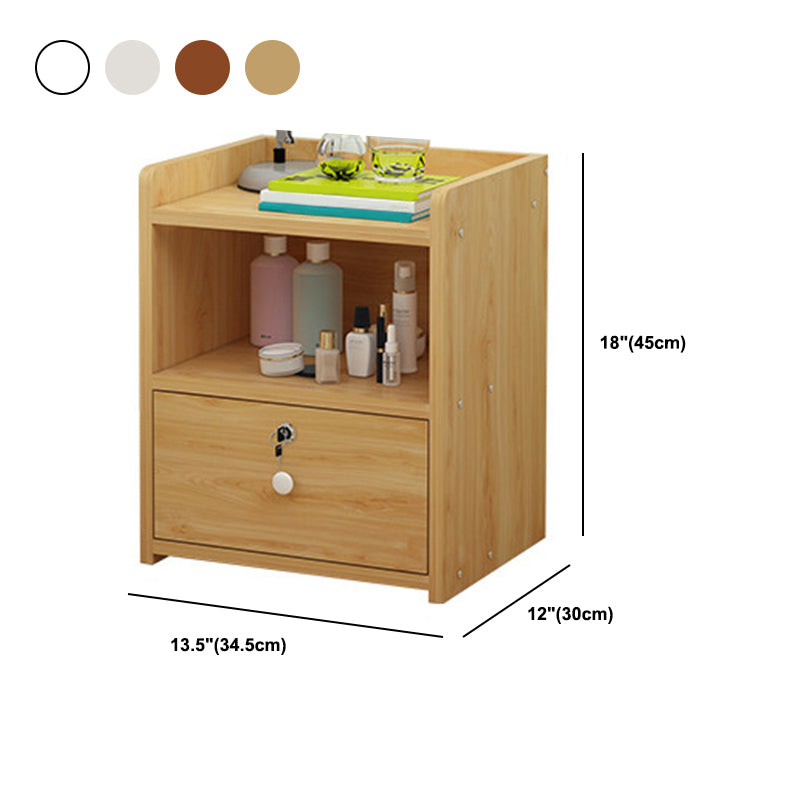 Modern Drawer Storage Bed Nightstand Imitation Night Table with Lock