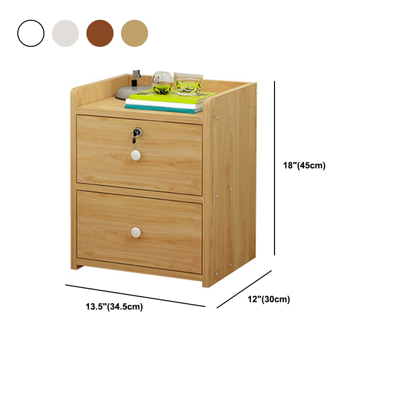 Modern Drawer Storage Bed Nightstand Imitation Night Table with Lock