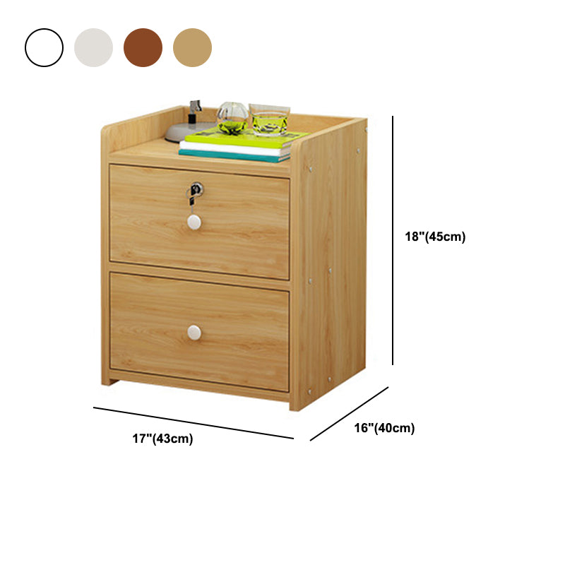 Modern Drawer Storage Bed Nightstand Imitation Night Table with Lock