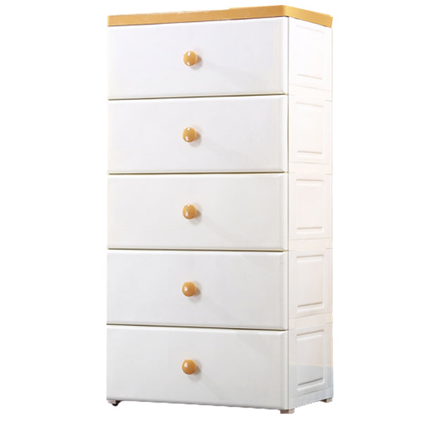 Contemporary Chest 23.6/26-inch Wide Plastic Storage Chest with Drawers for Bedroom