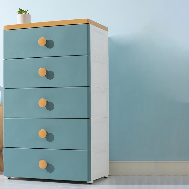 Contemporary Chest 23.6/26-inch Wide Plastic Storage Chest with Drawers for Bedroom