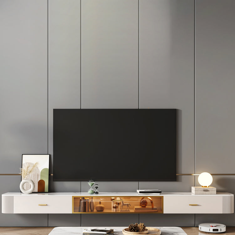 Contemporary TV Media Stand with Drawers Floating Media Console