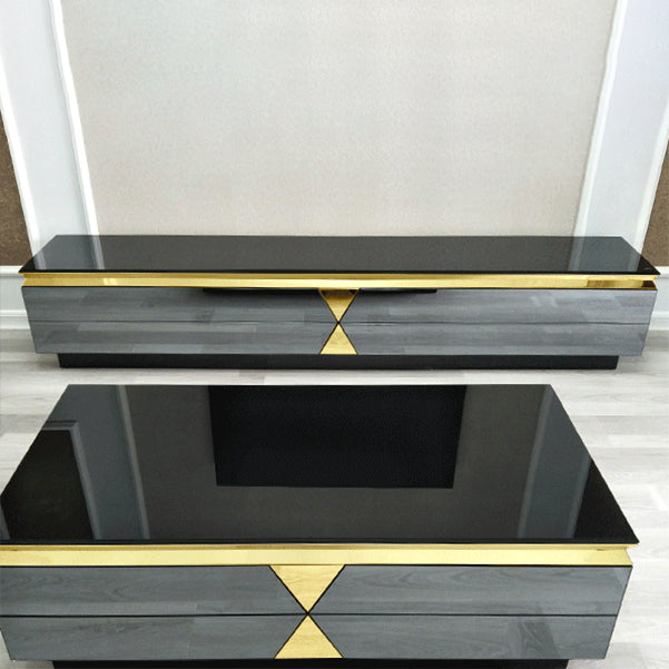 Glam TV Media Console with Drawers Engineered Wood TV Console