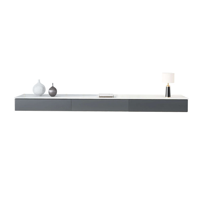 11.81"W TV Stand Contemporary Style Wall-mounted Gray TV Console with 3 Drawers