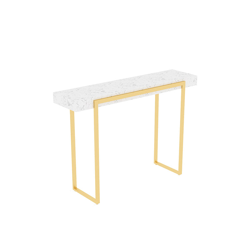 Glam Marble Rectangle Console Table Scratch Resistant Stain Resistant Console