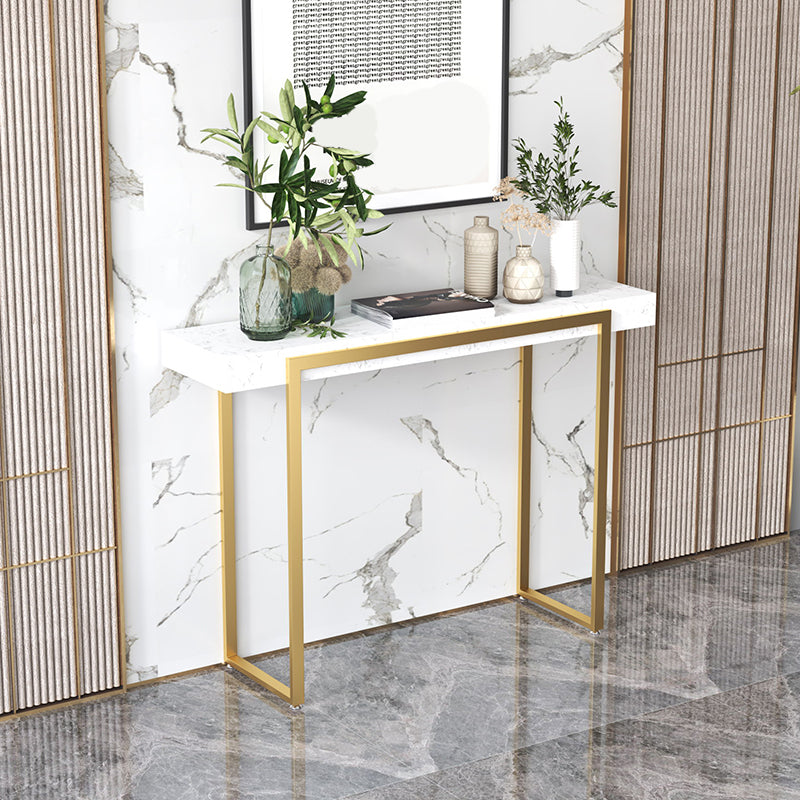 Glam Marble Rectangle Console Table Scratch Resistant Stain Resistant Console