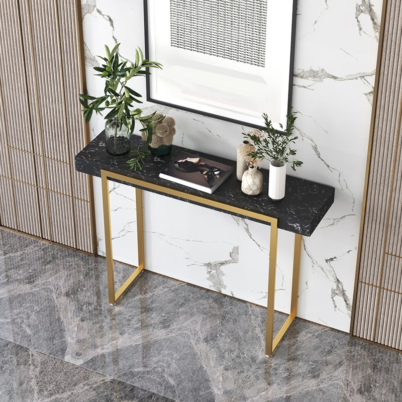 Glam Marble Rectangle Console Table Scratch Resistant Stain Resistant Console