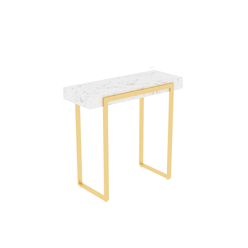 Glam Marble Rectangle Console Table Scratch Resistant Stain Resistant Console