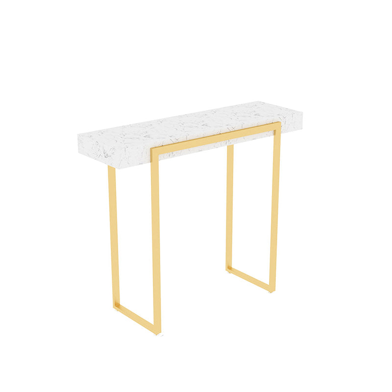 Glam Marble Rectangle Console Table Scratch Resistant Stain Resistant Console