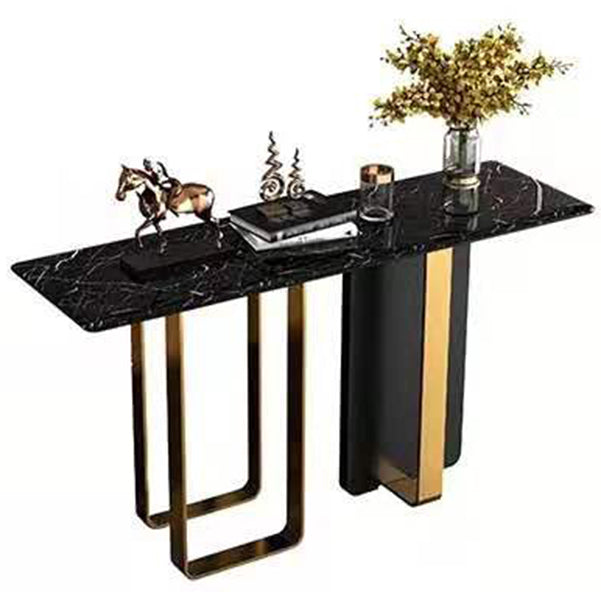 33.46" High Stone Console Table Scratch Resistan Table Rectangle Accent Table