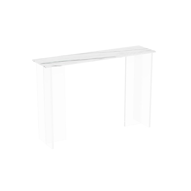 Accent Tabe with Stone Top, Console Table with Acrylic Base 31.5"H