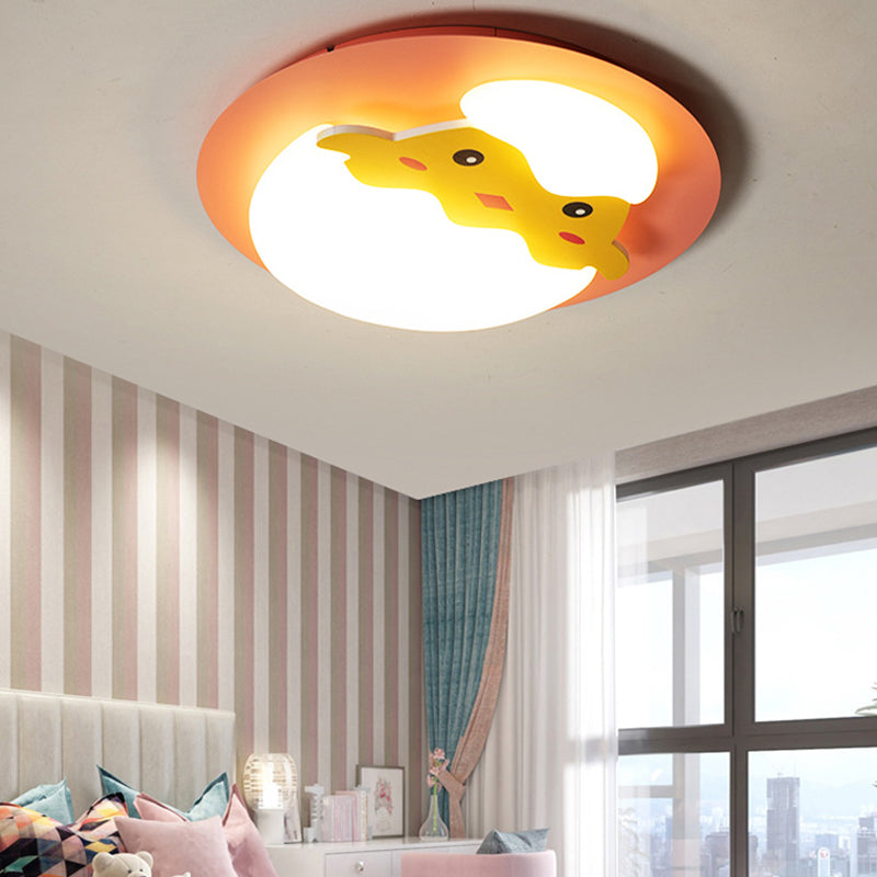 Children Ceiling Mount Light Cartoon Ceiling Lamp with Plastic Shade for Bedroom