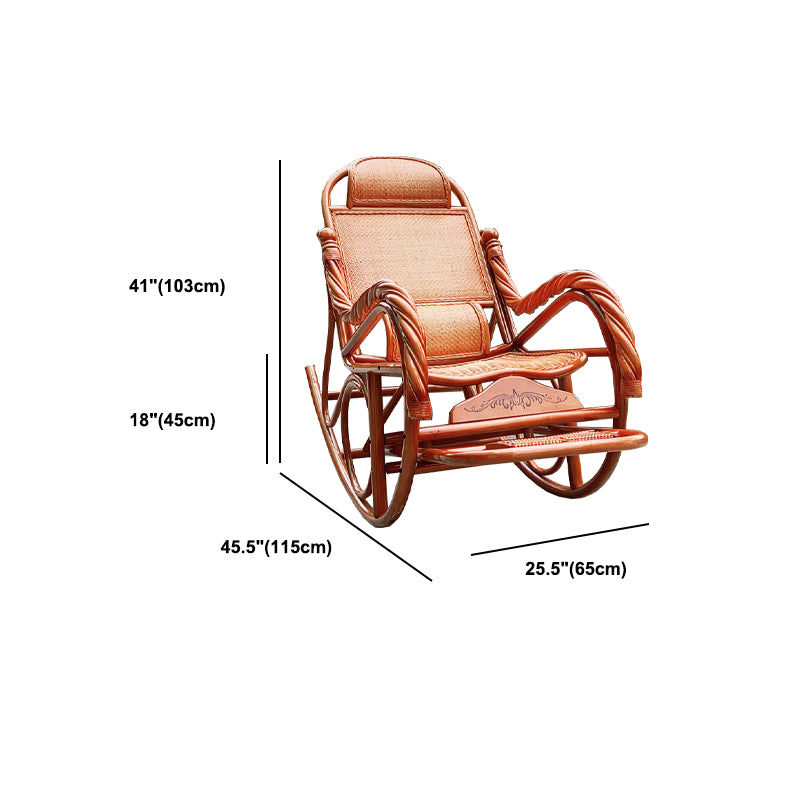 Mid-Century Modern Recliner Chair Rattan/Wicker Recliner Chair for Parlor