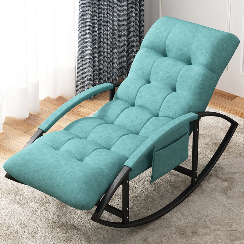 Glam Button-Tufted Rocker Chair Upholstered Rocking Accent Chair