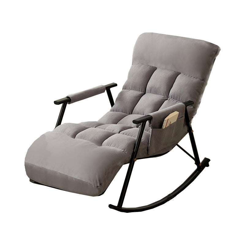 Contemporary Rocking Chair Wing Back Rocker Chair with Removable Cushions