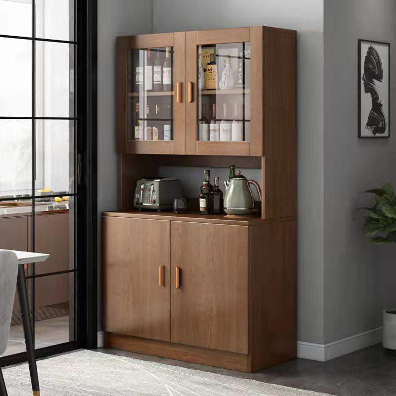 Modern Engineered Wood Sideboard 71.6"H Buffet Server with Glass Doors