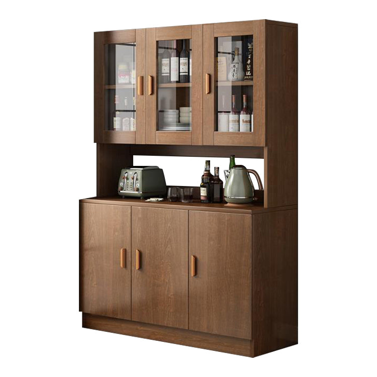 Modern Engineered Wood Sideboard 71.6"H Buffet Server with Glass Doors