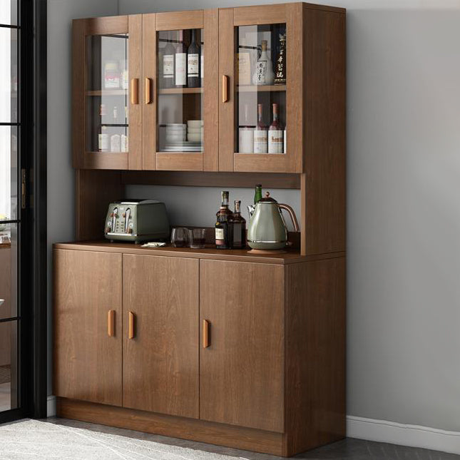 Modern Engineered Wood Sideboard 71.6"H Buffet Server with Glass Doors