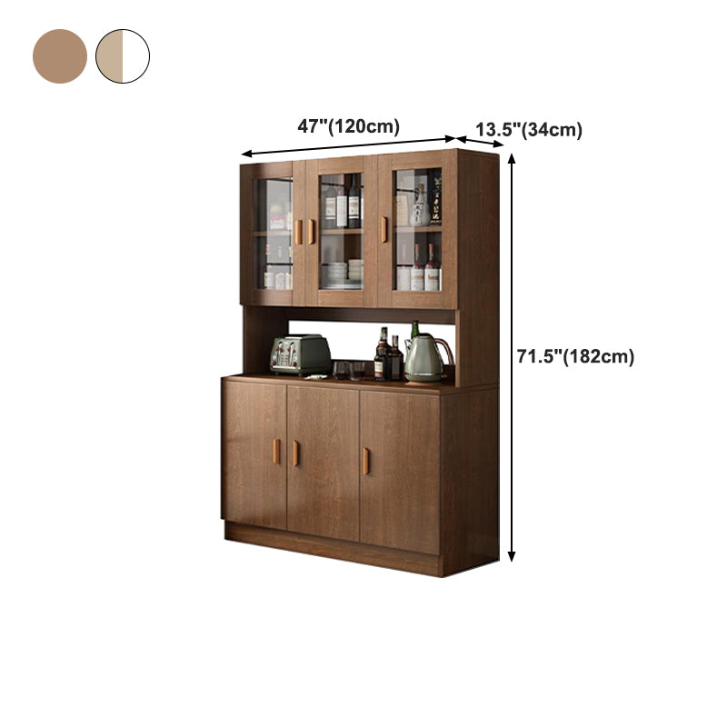 Modern Engineered Wood Sideboard 71.6"H Buffet Server with Glass Doors