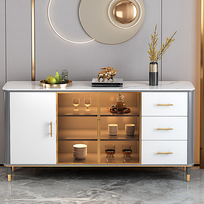 Glam Dining Room Sideboard Table Drawers and Storage Sideboard