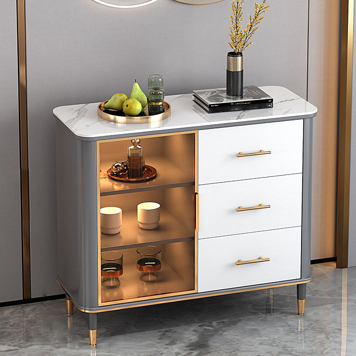 Glam Dining Room Sideboard Table Drawers and Storage Sideboard