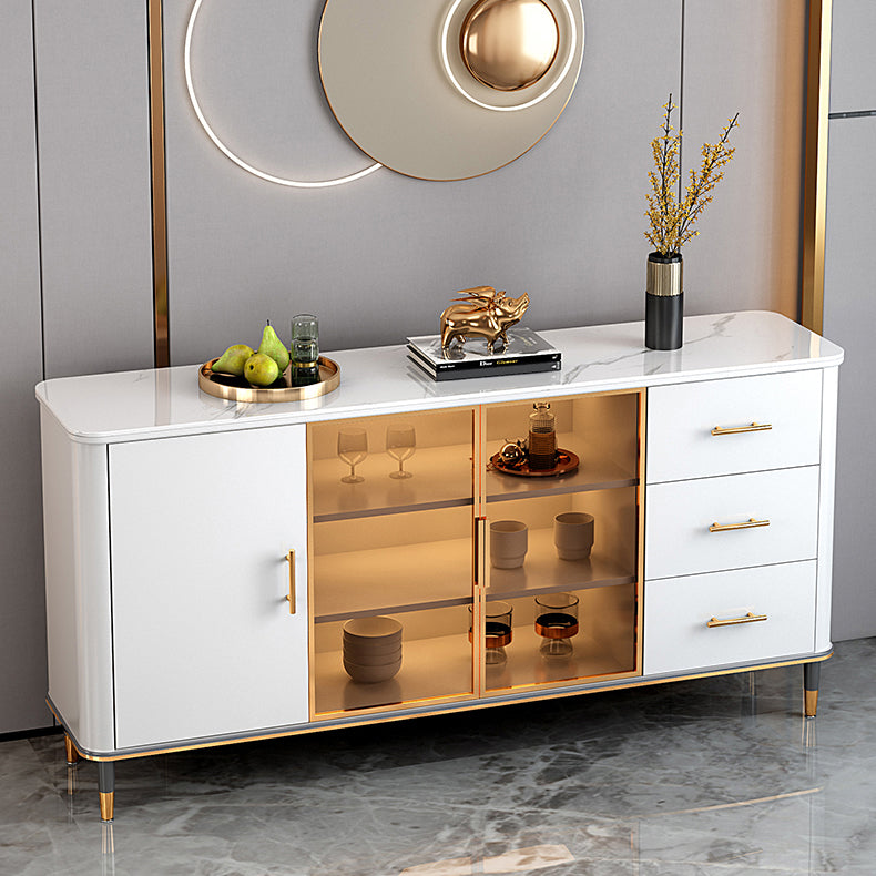 Glam Dining Room Sideboard Table Drawers and Storage Sideboard