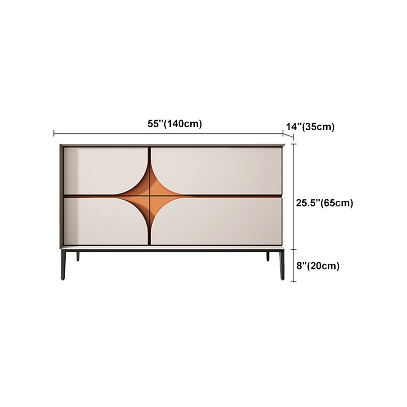 Modern 4-Drawer Sideboard Simple Wood Buffet Table for Dining Room