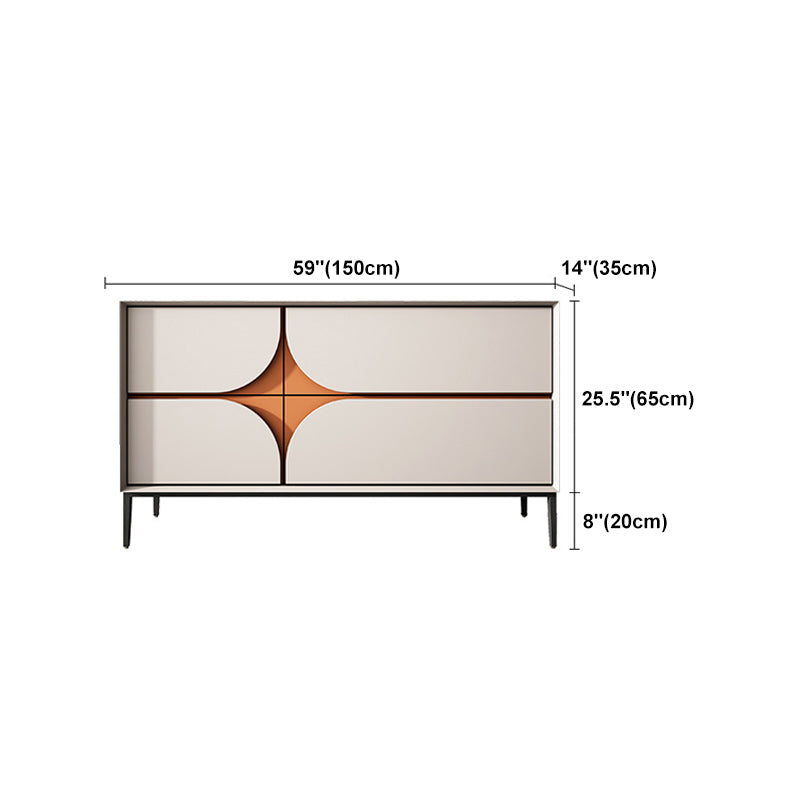 Modern 4-Drawer Sideboard Simple Wood Buffet Table for Dining Room