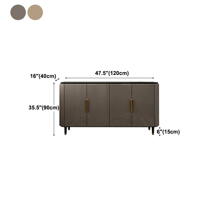 Glam Style Buffet Sideboard Dining Room 35.4"H 4 Doors Buffet Server