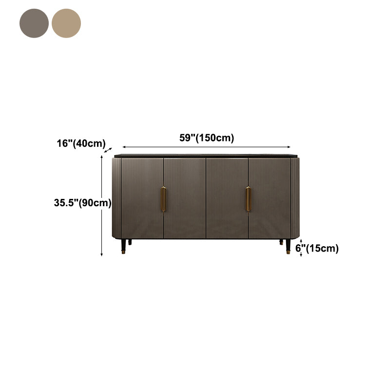 Glam Style Buffet Sideboard Dining Room 35.4"H 4 Doors Buffet Server