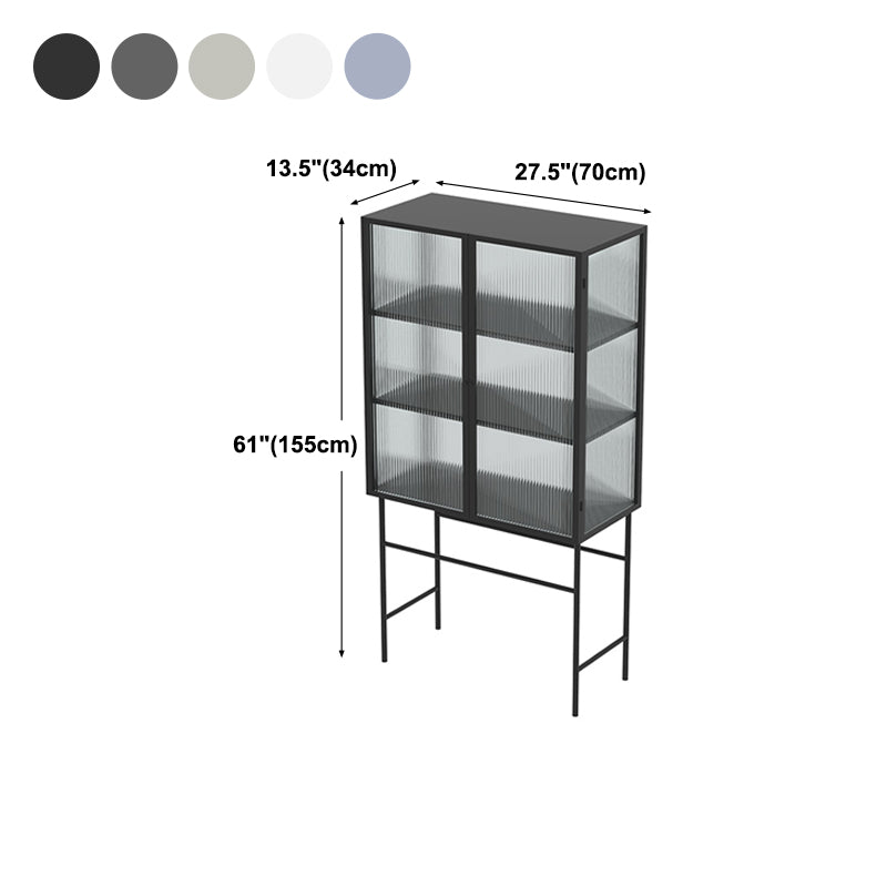 Modern Metal Buffet Sideboard 2 Doors Buffet Server for Dining Room,27.5"L x 13"W x 61"H