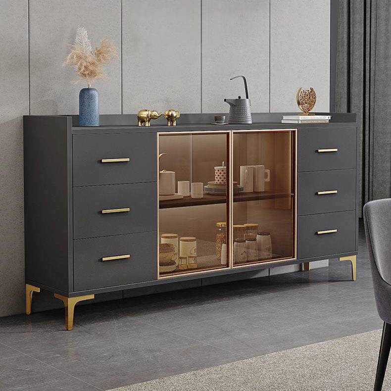 Galm Engineered Wood Sideboard Adjustable Shelving Credenza with Drawer for Living Room