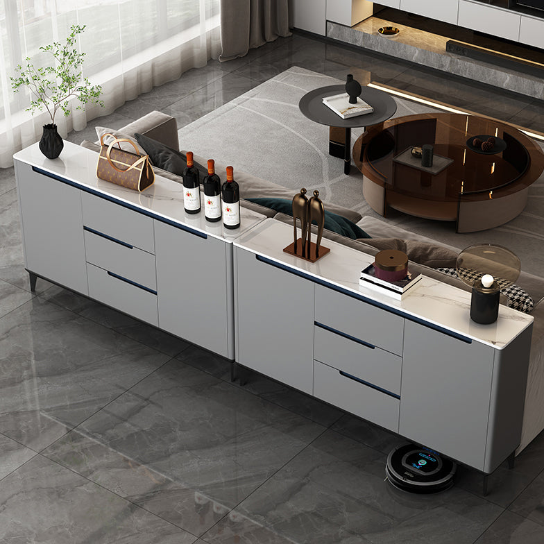 Artificial Wood Living Room Sideboard Cabinet Modern Credenza with Storage and Drawer