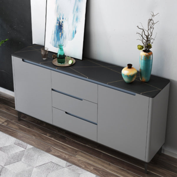 Artificial Wood Living Room Sideboard Cabinet Modern Credenza with Storage and Drawer