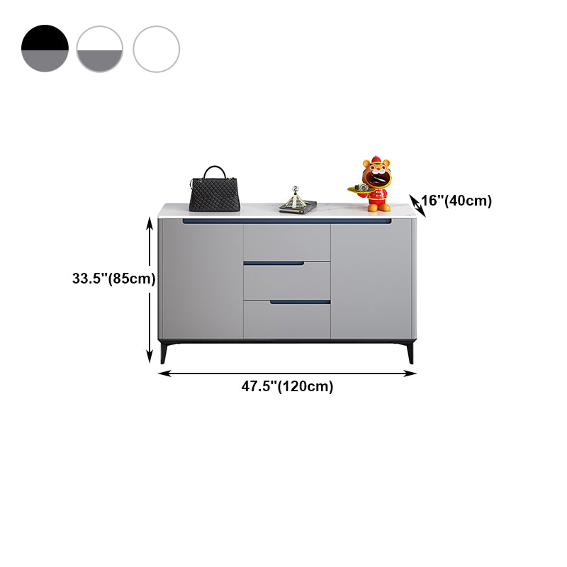 Artificial Wood Living Room Sideboard Cabinet Modern Credenza with Storage and Drawer