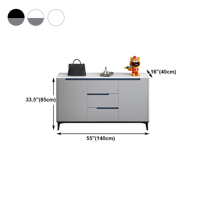 Artificial Wood Living Room Sideboard Cabinet Modern Credenza with Storage and Drawer