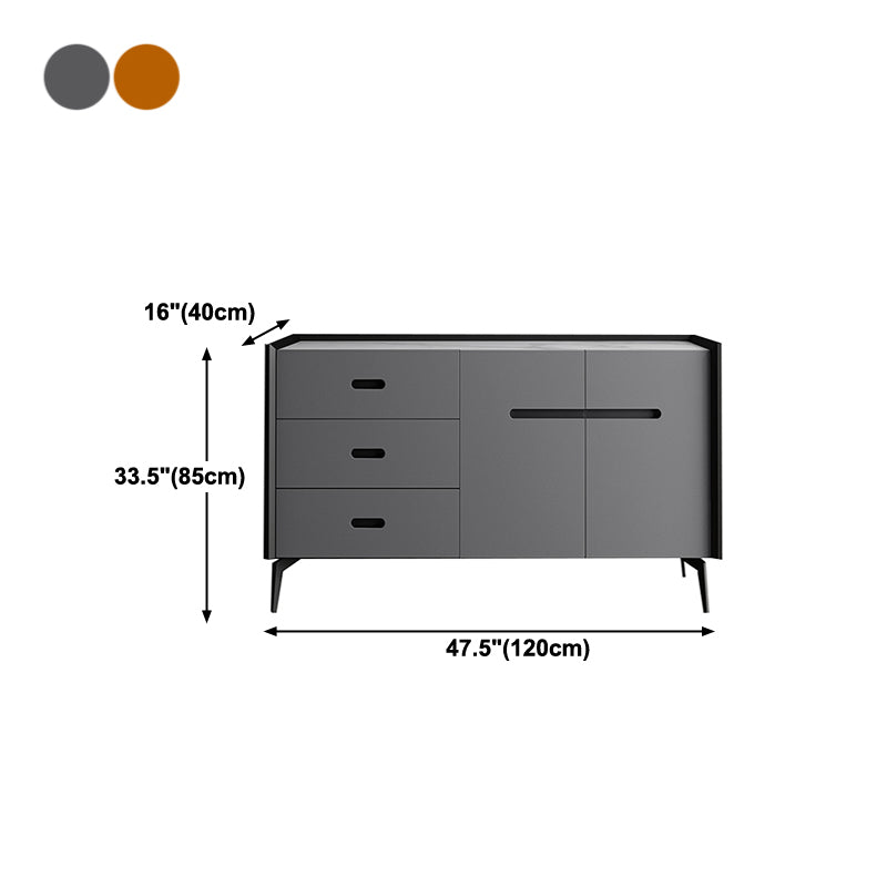 Stone Top Living Room Sideboard Cabinet Modern Credenza with Drawer and Storage