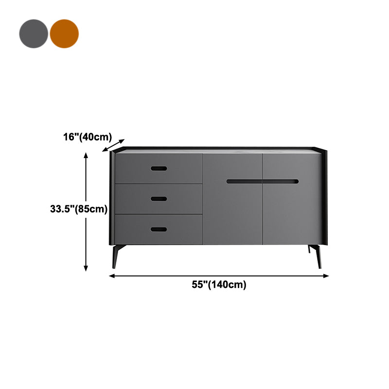 Stone Top Living Room Sideboard Cabinet Modern Credenza with Drawer and Storage