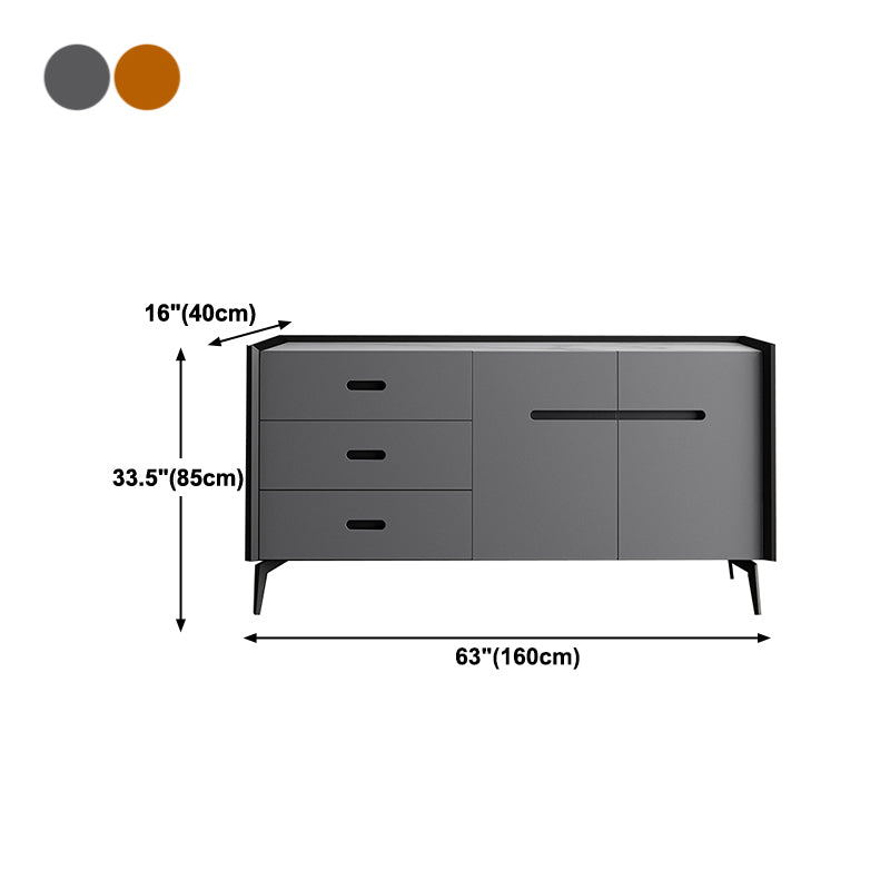 Stone Top Living Room Sideboard Cabinet Modern Credenza with Drawer and Storage