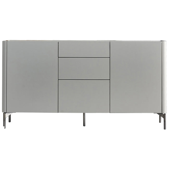 Grey Stone and Wood Buffet Living Room Dining Server with Drawers