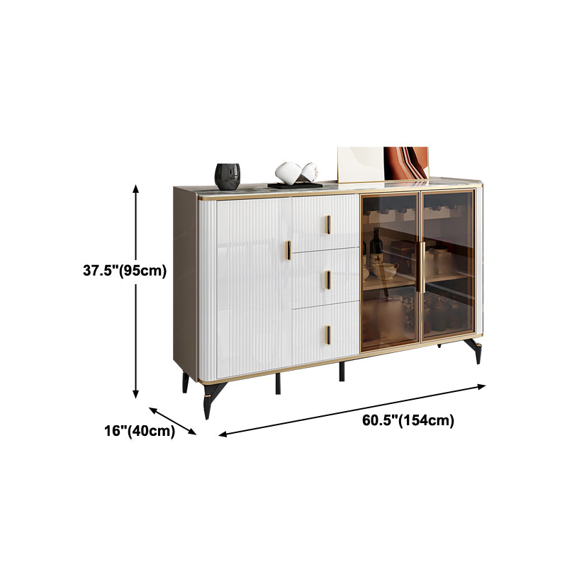 38-inch Height Sideboard Glass Door Dining Cupboard for Kitchen