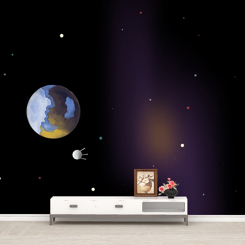 Modern Illustration Mural Wallpaper Cosmic Space Sitting Room Wall Mural